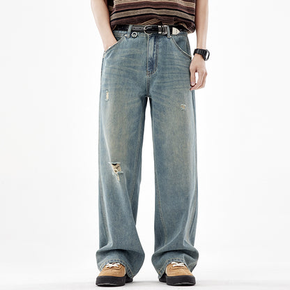 Men's American ripped jeans back view