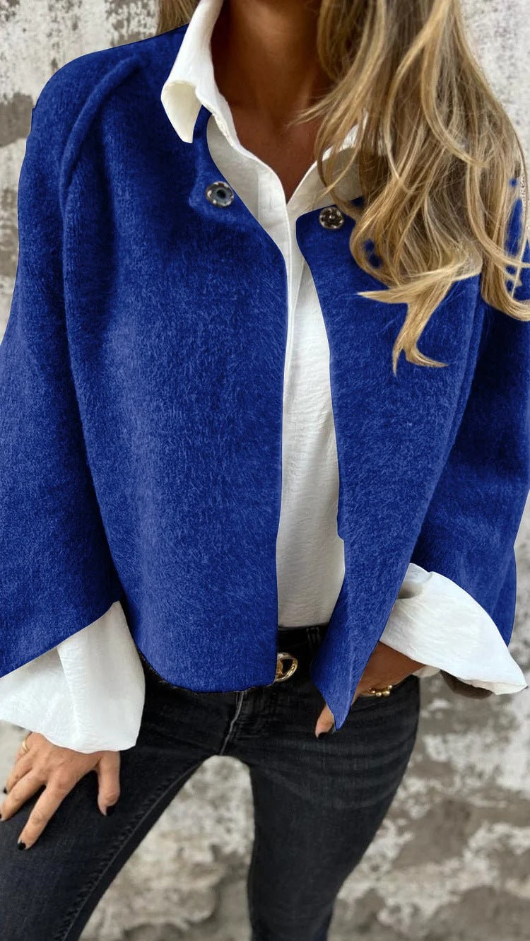 Batwing cropped knit cardigan alternate color