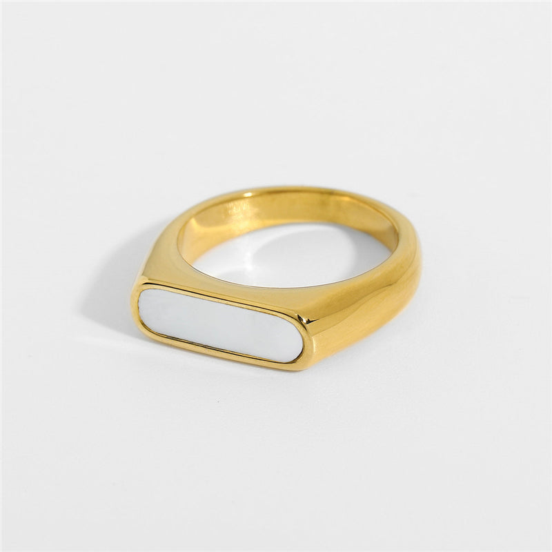 Obsidian black ring stacked styling