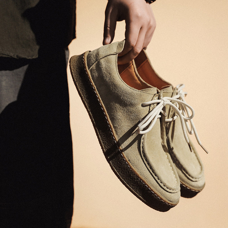 Premium suede city shoes toe detail