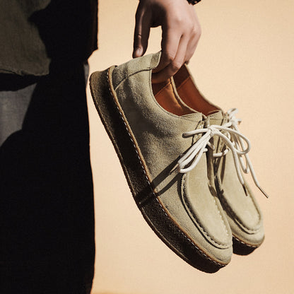 Premium suede city shoes toe detail