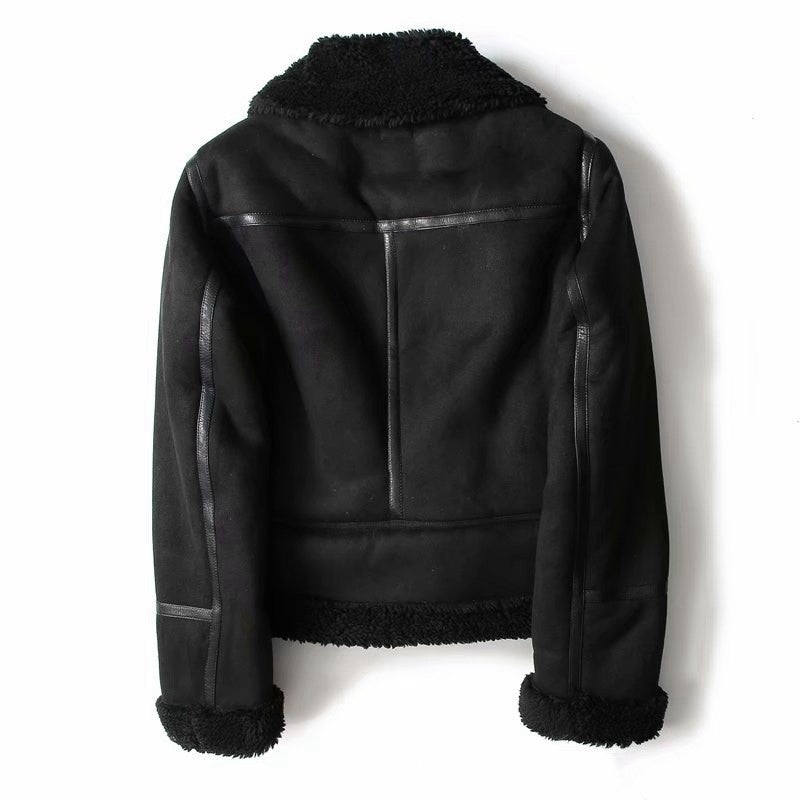 Suede lamb wool jacket lifestyle