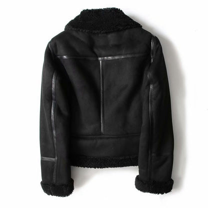 Suede lamb wool jacket lifestyle