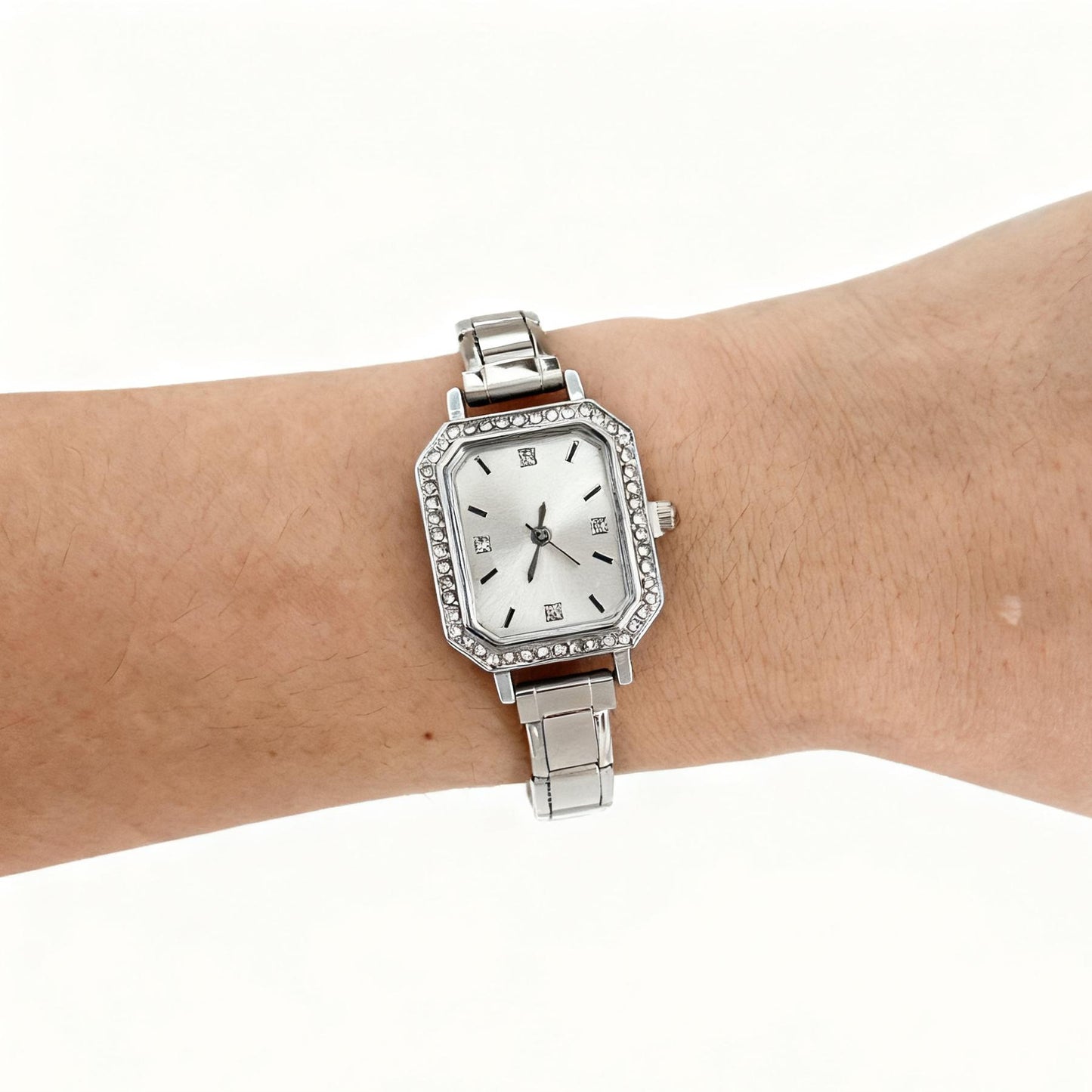 Diamond-embellished watch pair view