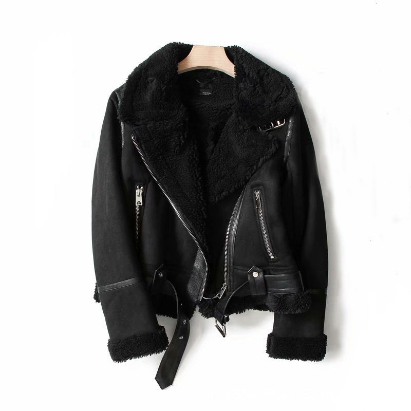 Suede lamb wool jacket color options