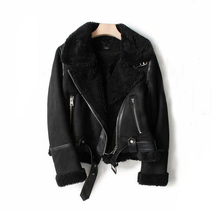 Suede lamb wool jacket color options