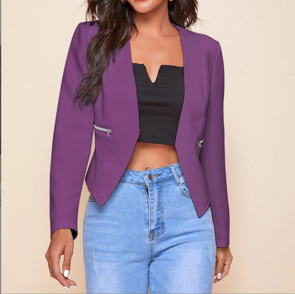 Zip pocket cardigan jacket full length