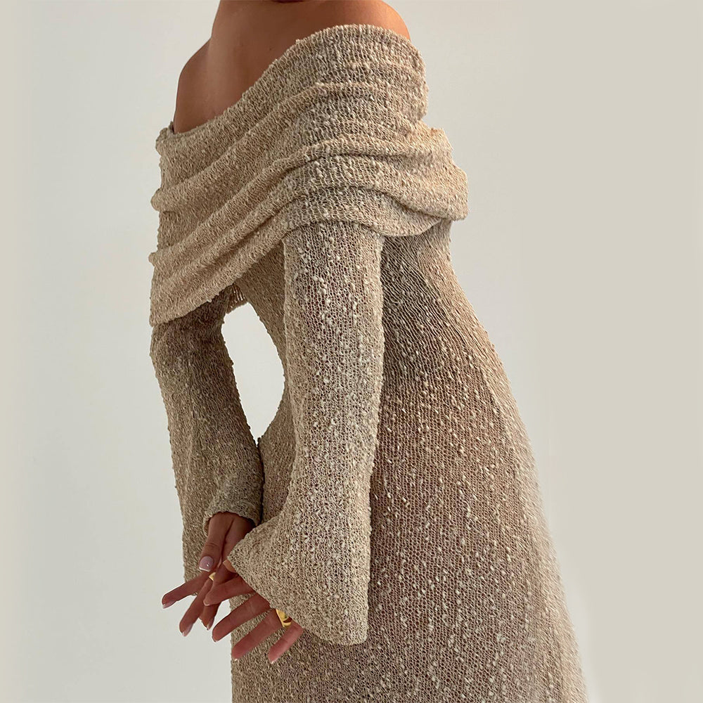 One shoulder knit dress lifestyle
