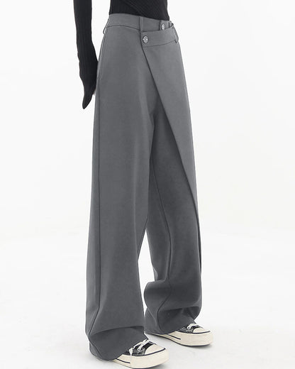 Irregular wide leg pants side view