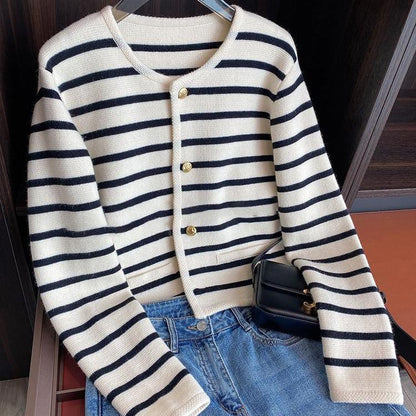 Women's premium striped wool vest alternate color