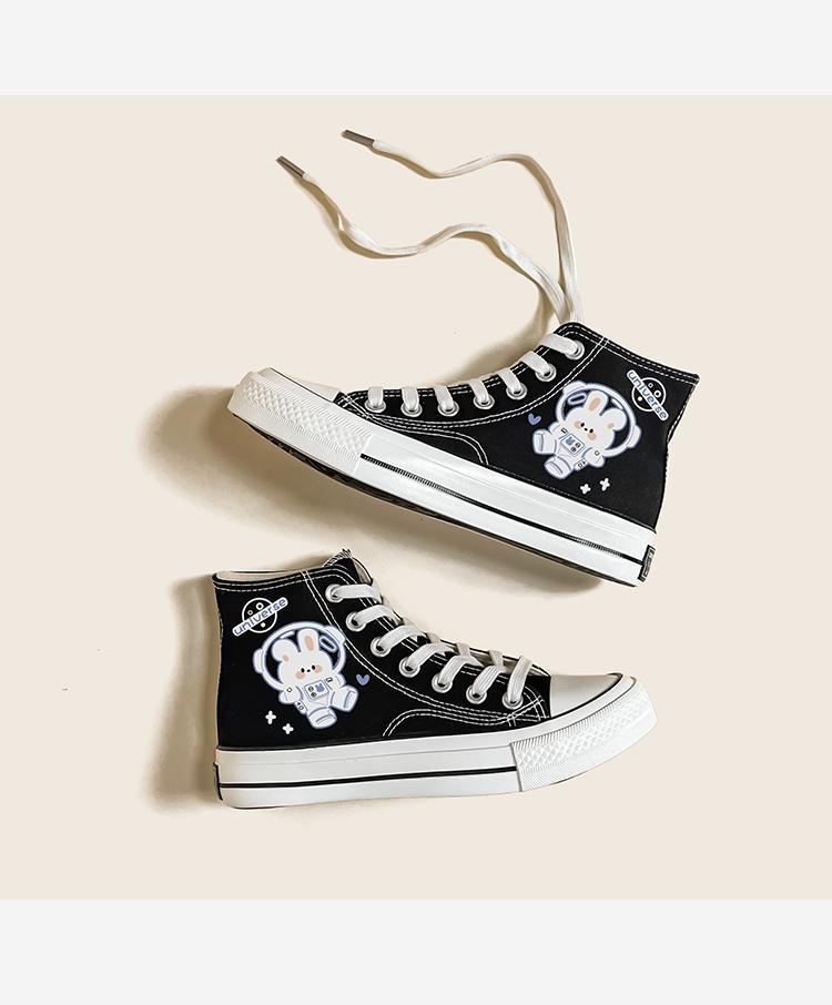 Cartoon printed shoes back view