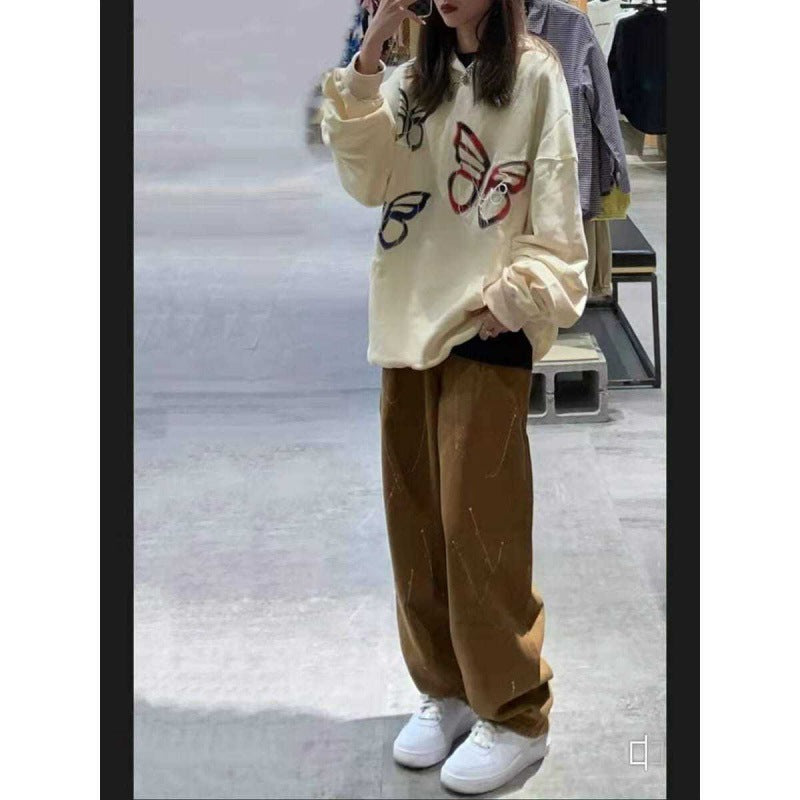 American retro wide leg jeans lifestyle