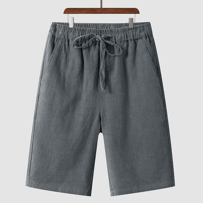 Heritage linen shorts side view