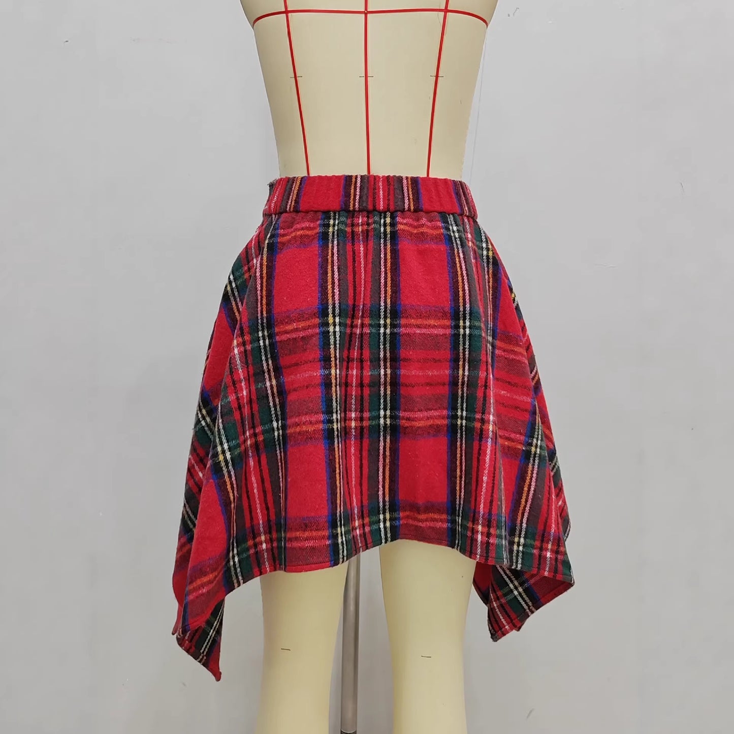 Women's asymmetrical hem skirt back view
