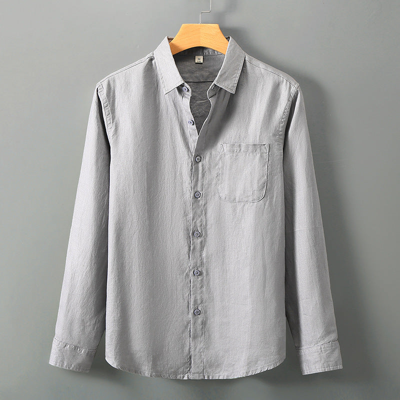 Men's premium linen shirt back view