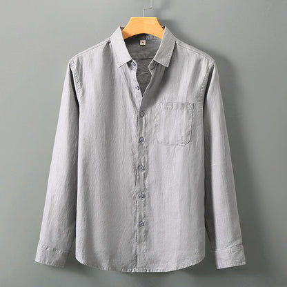 Men's premium linen shirt back view