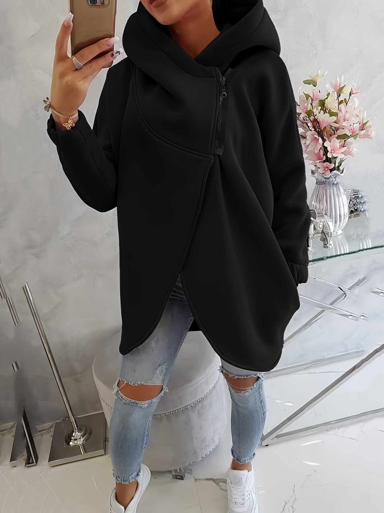 Plus size solid sweater alternate color