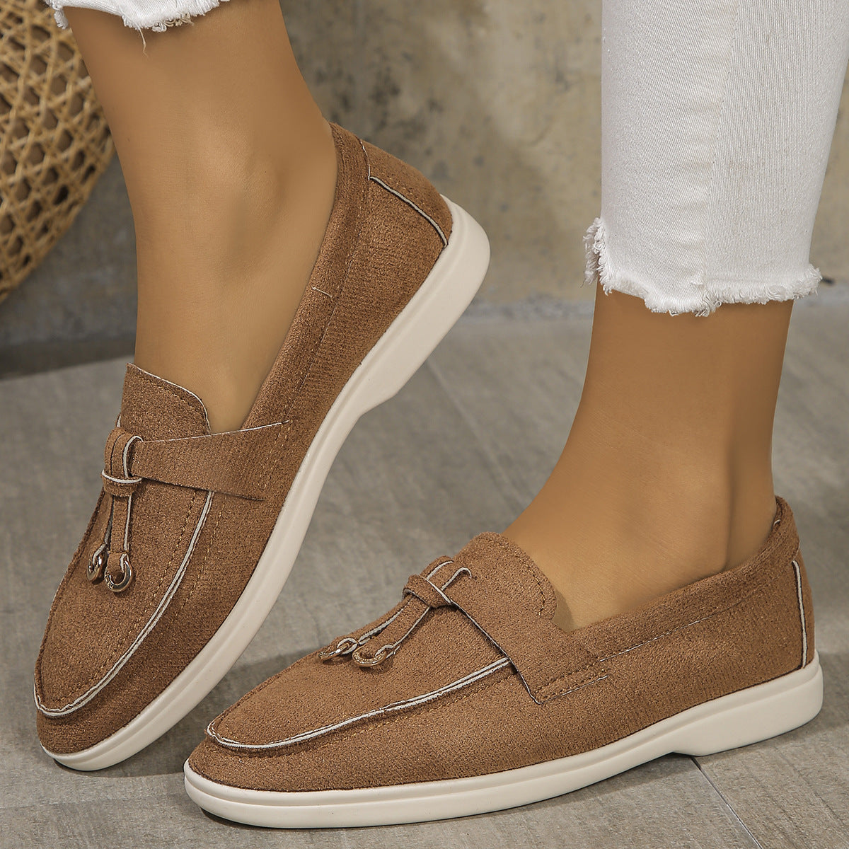 Women's premium suede lady loafers lifestyle