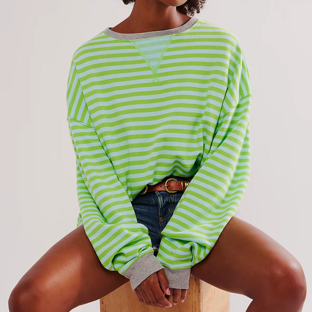 Multicolor striped sweater lifestyle