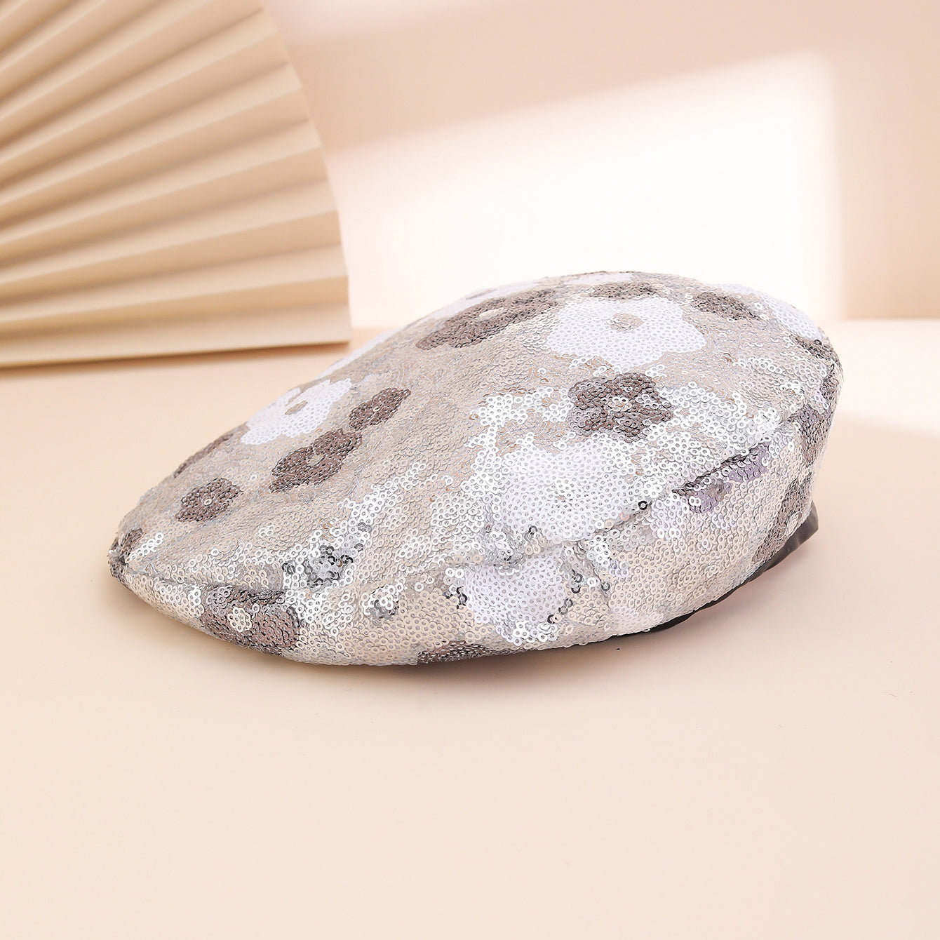 Sequin Flower Beret Hat