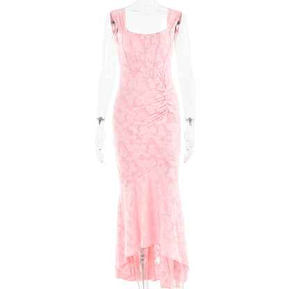 Backless ruched bodycon dress ruching detail