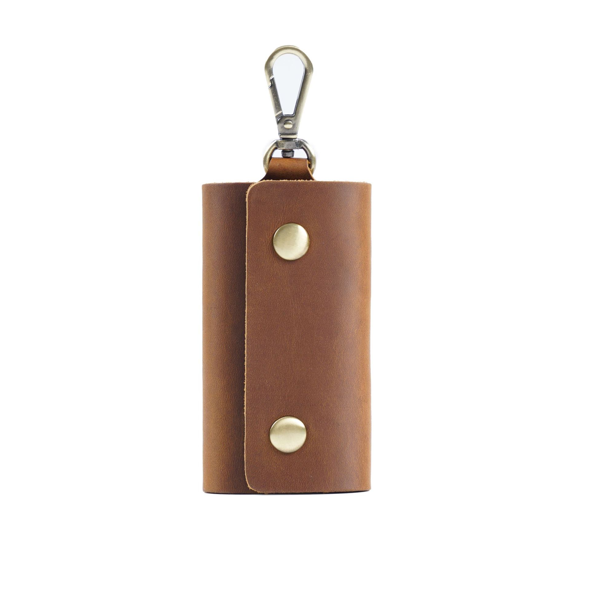 Leather key bag close-up