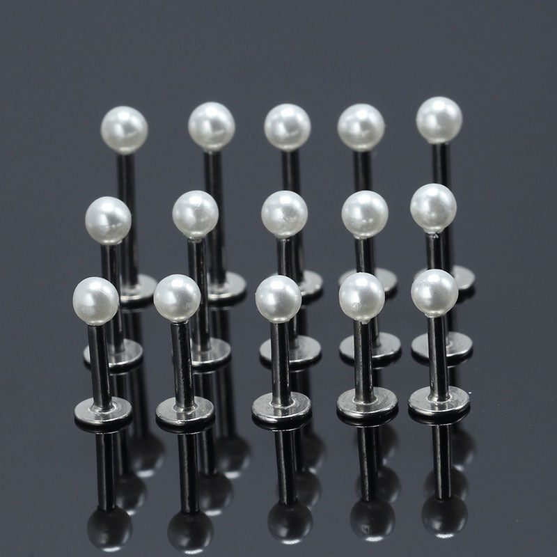 Labret ear bone stud on ear
