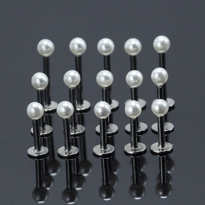Labret ear bone stud on ear