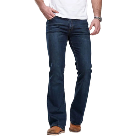 Men's slim fit washed jeans casual streetwear denim