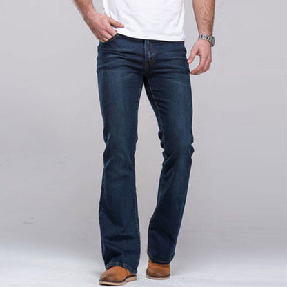 Men's slim washed jeans fabric close-up