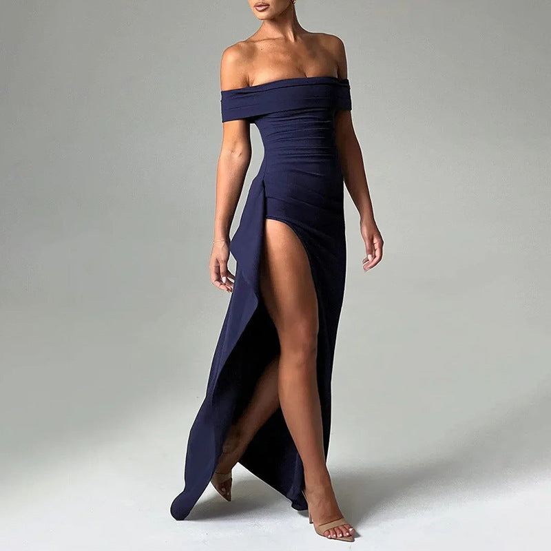 Slim split sleeveless dress lifestyle