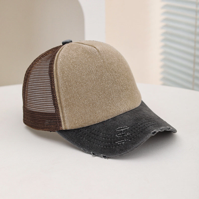 Frayed mesh cap frayed detail