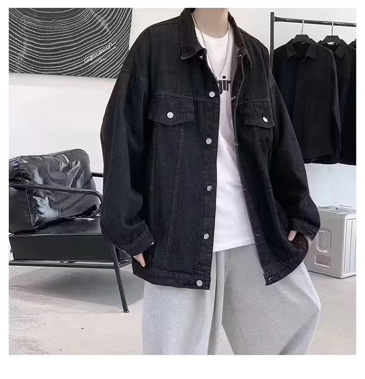 Men's loose fit denim jacket alternate color