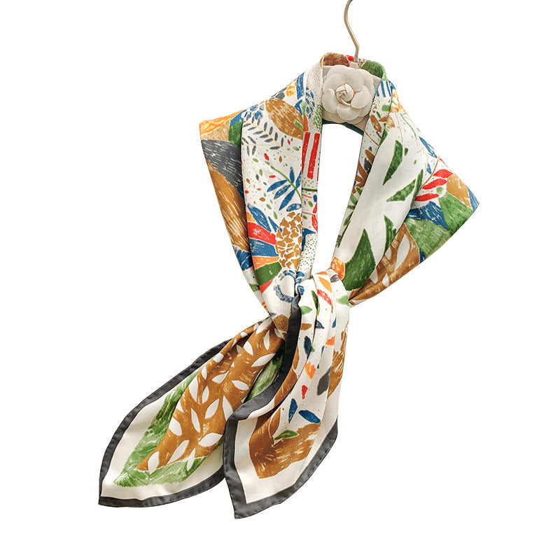 Premium impressionist garden silk scarf old money accessory