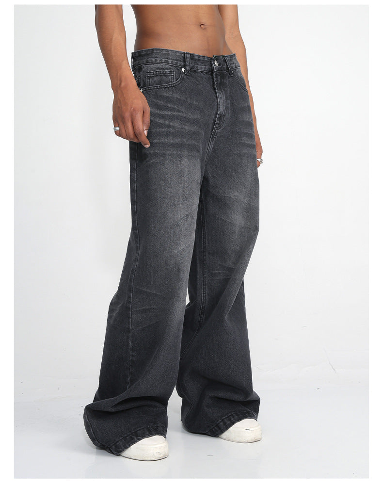 Women's Korean denim trousers waistband detail