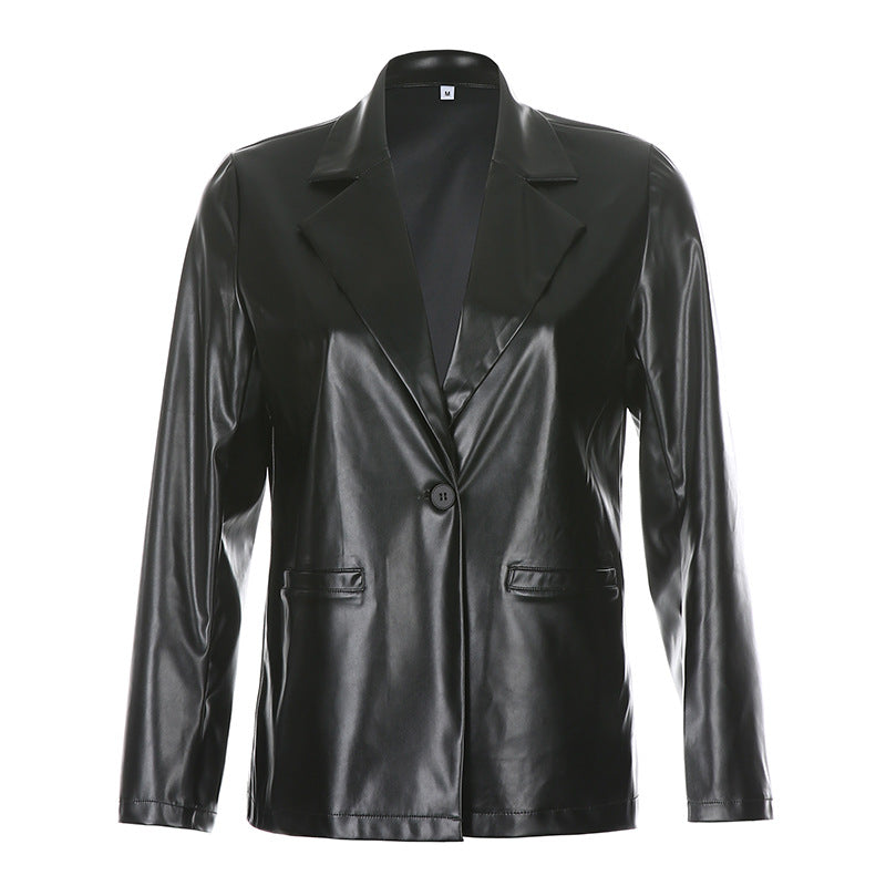 Lapel Casual Leather Jacket