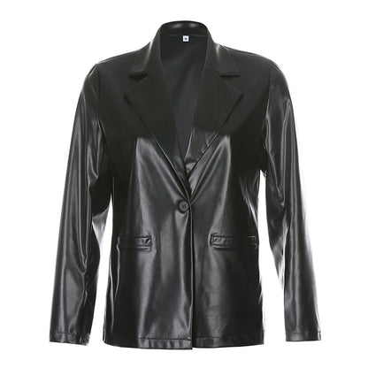 Lapel Casual Leather Jacket