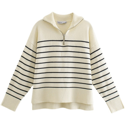 Women's chic knit sweater lifestyle styled
