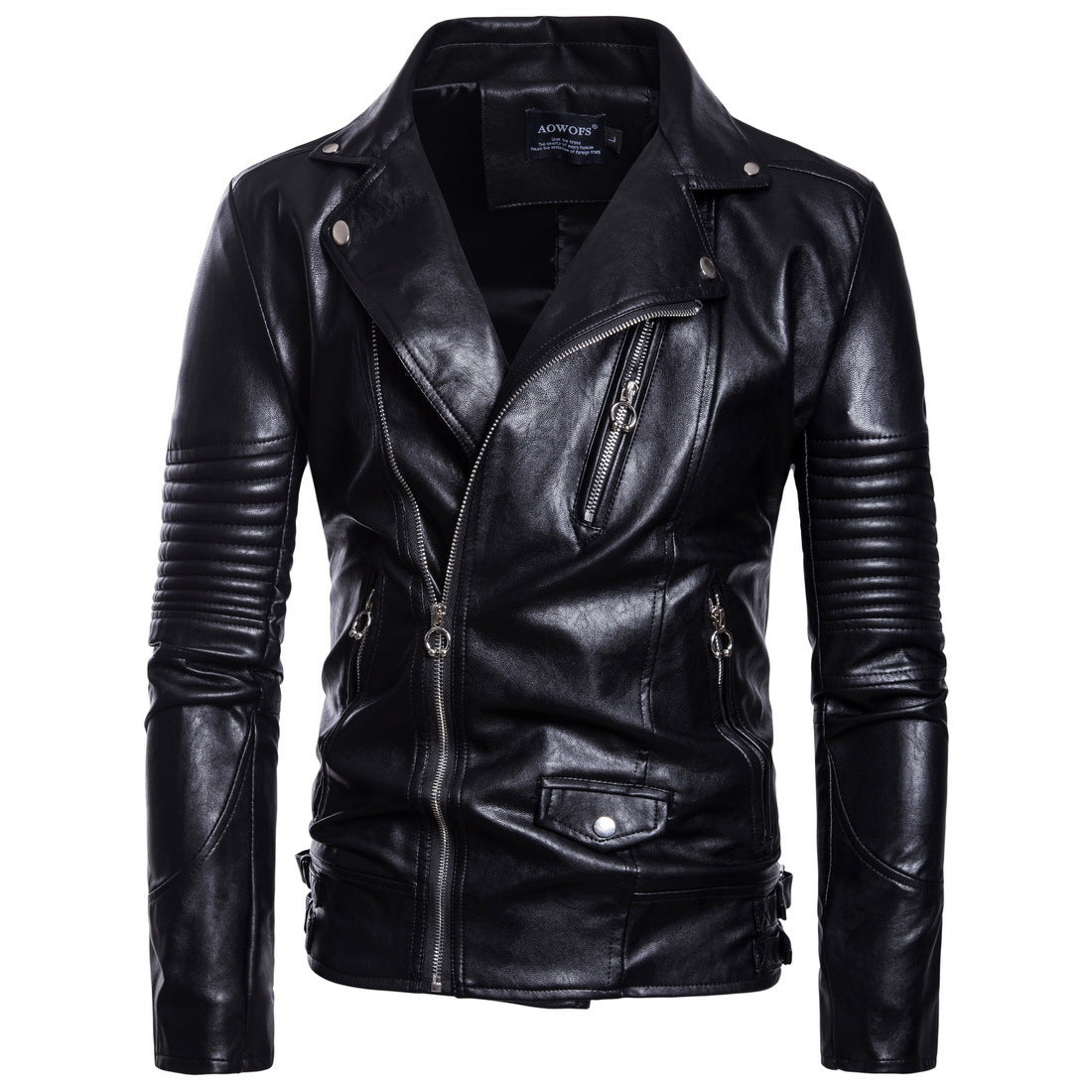 Men's Faux Leather Edge Jacket side angle view