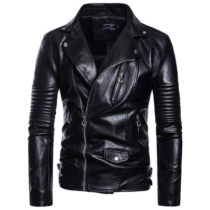 Men's Faux Leather Edge Jacket side angle view