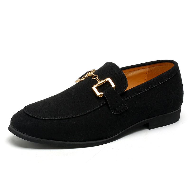 Luxury suede loafer close-up detail