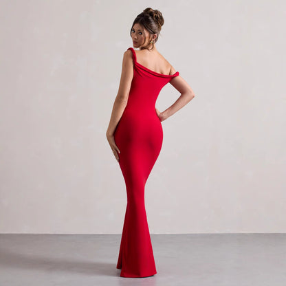 Women's one-shoulder bodycon dress back view