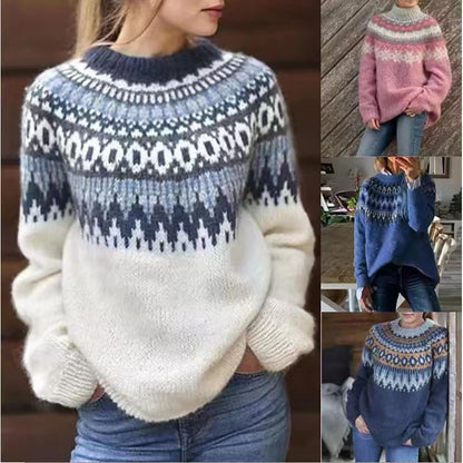 Jacquard vintage sweater side view
