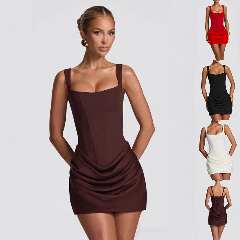 Corset summer party dress side view