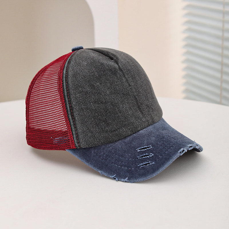 Frayed mesh cap color options