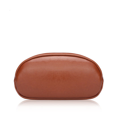 Pure leather backpack strap detail