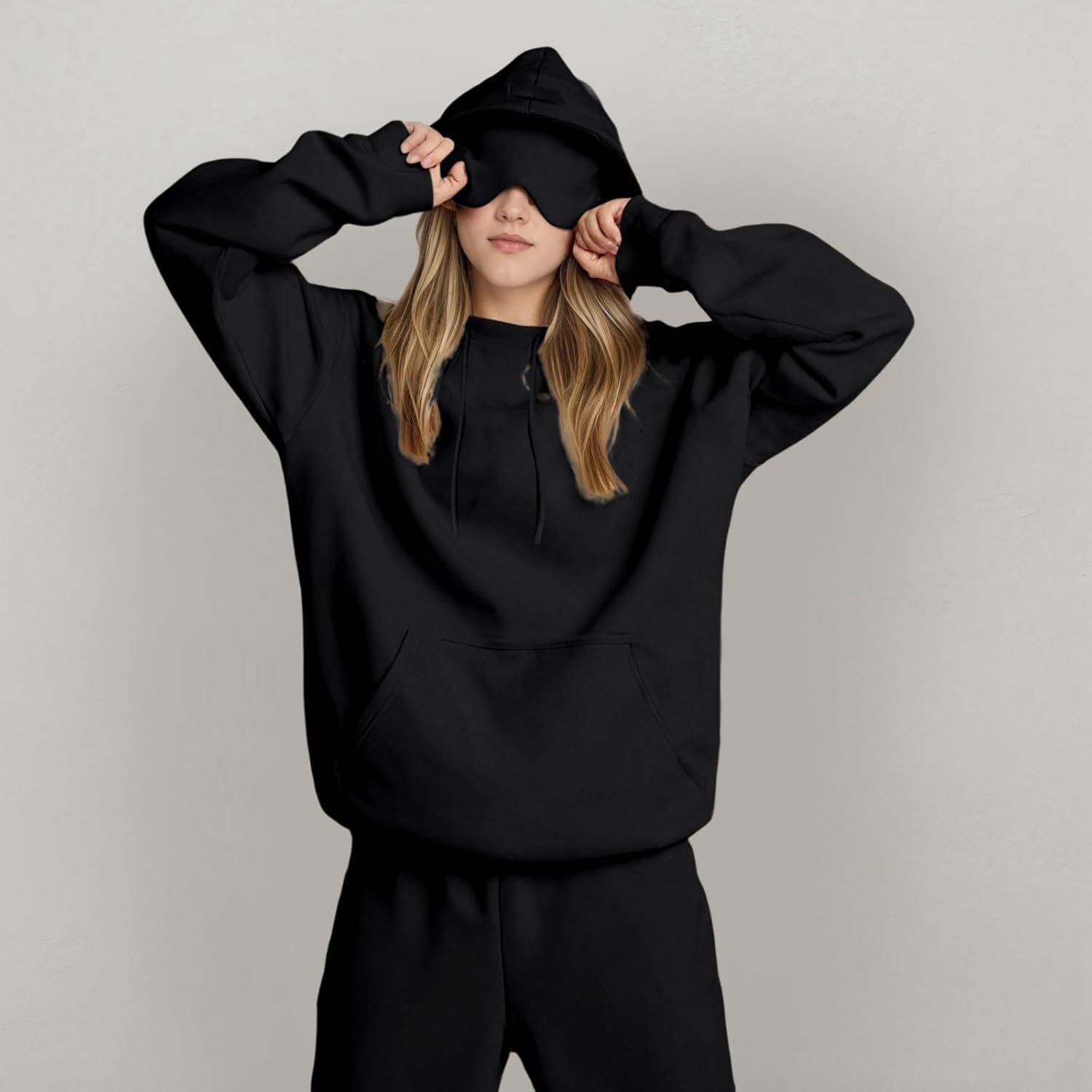 Solid hooded top back view