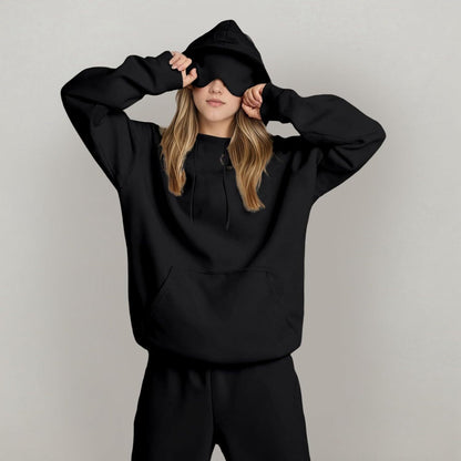 Solid hooded top back view