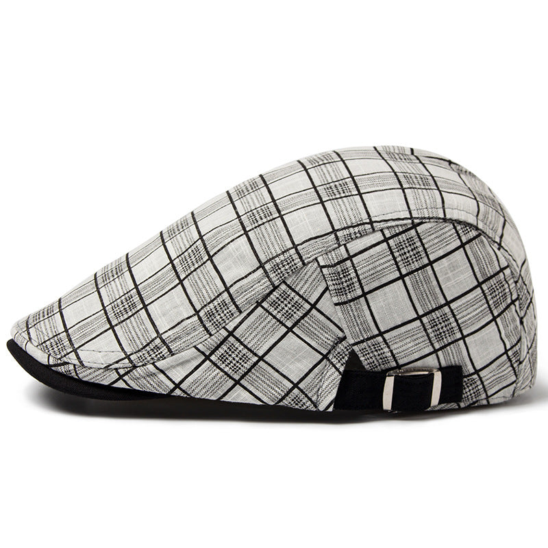 Summer plaid beret plaid detail