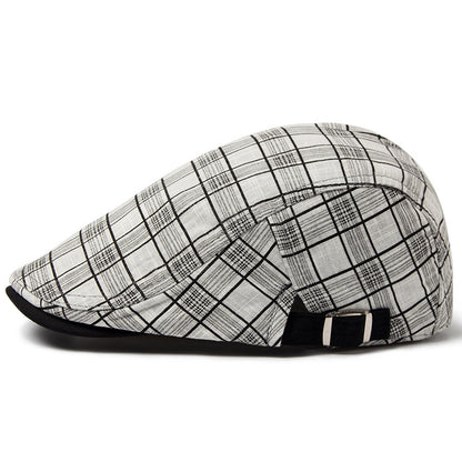 Summer plaid beret plaid detail